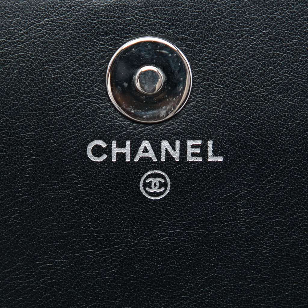 Chanel CC Patent Strass Embellished Wallet On Chain Black Leather Very good condition - Box View