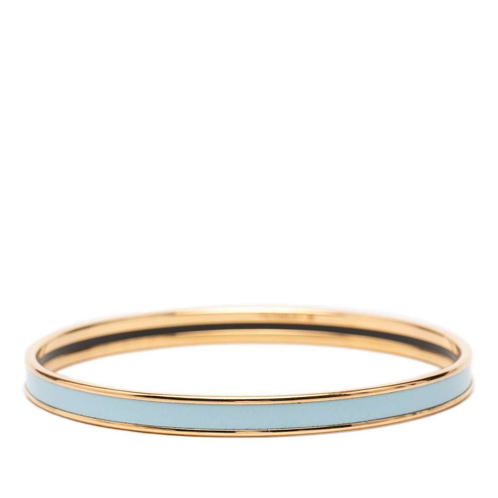 Hermès Extra Narrow Enamel Uni Bangle 62 Blue Very good condition - Inside View