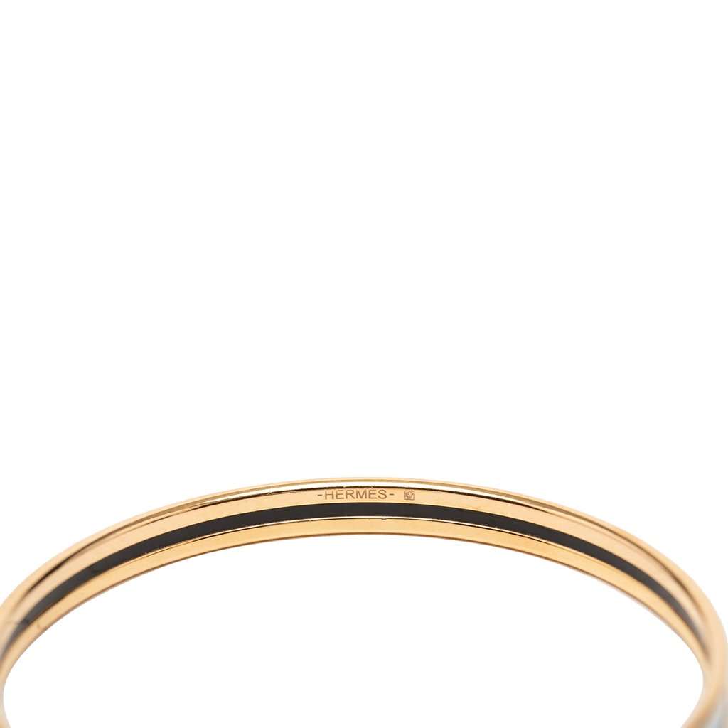 Hermès Extra Narrow Enamel Uni Bangle 62 Blue Very good condition - Model View