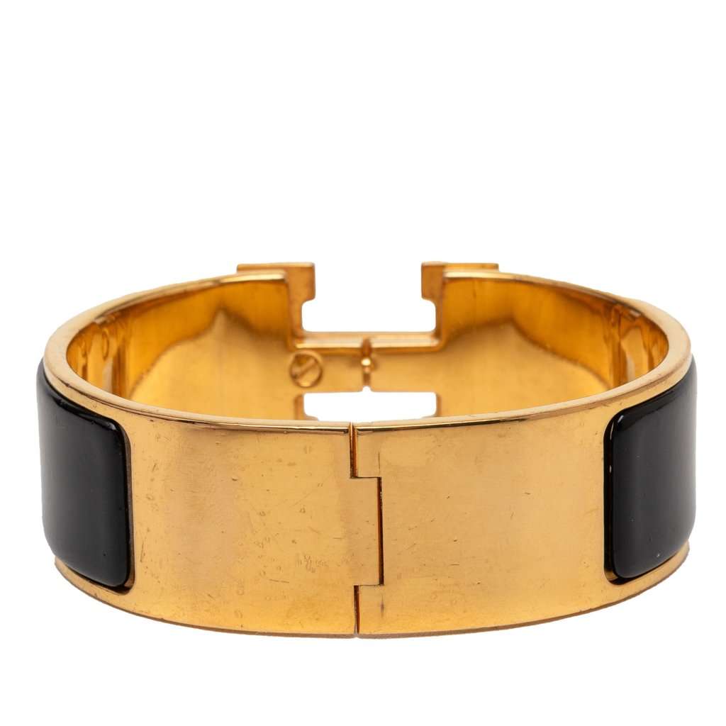 Hermès Wide Enamel Clic Clac H Bracelet GM Black Very good condition - Inside View