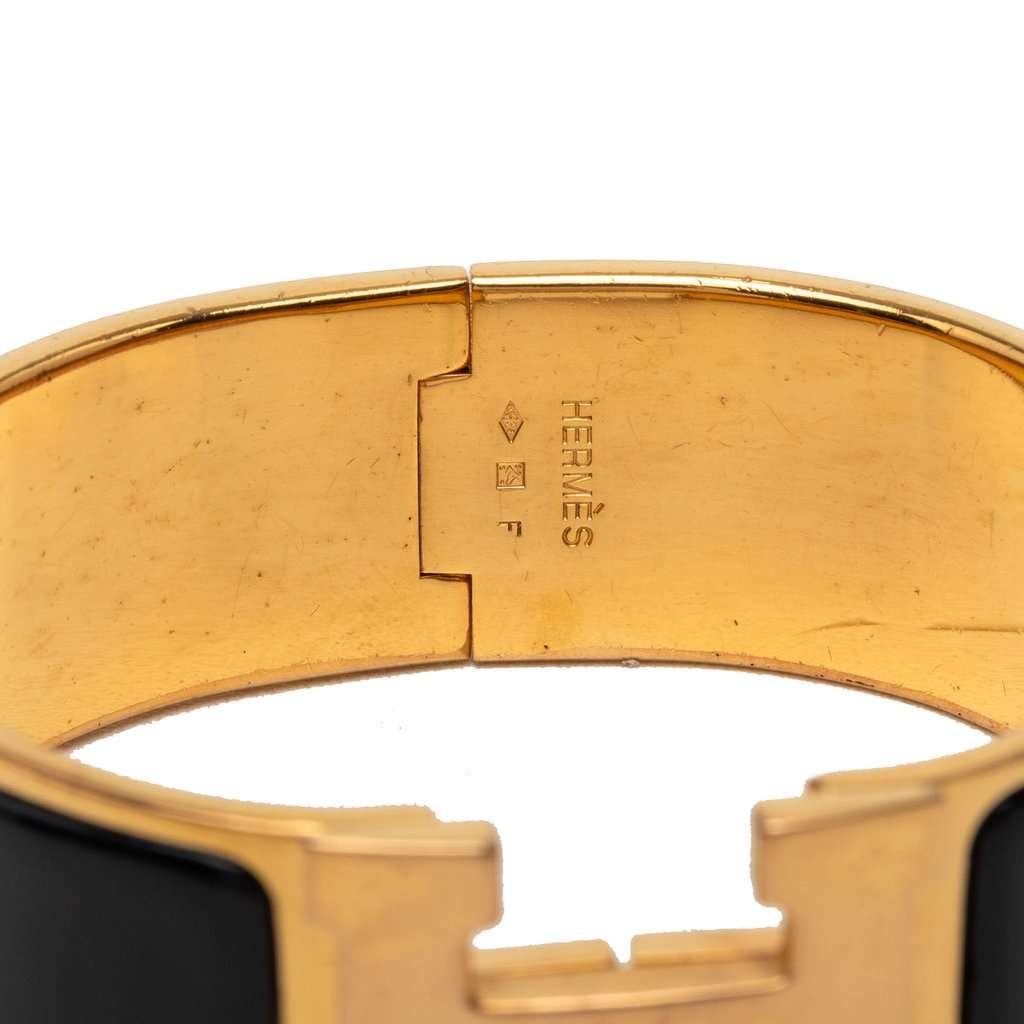 Hermès Wide Enamel Clic Clac H Bracelet GM Black Very good condition - Model View