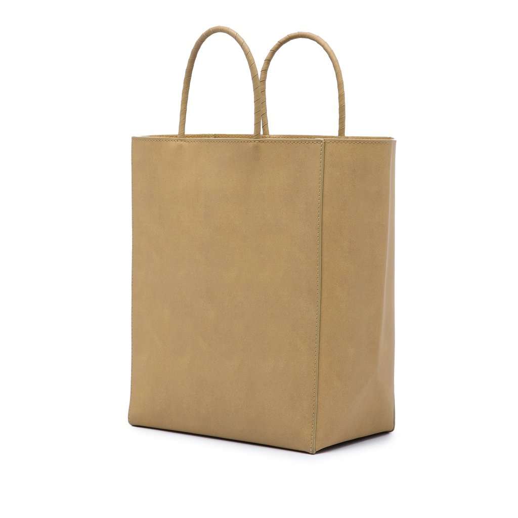 Bottega Veneta Small Raw Paper Calfskin Tote Beige Leather Very good - Back View
