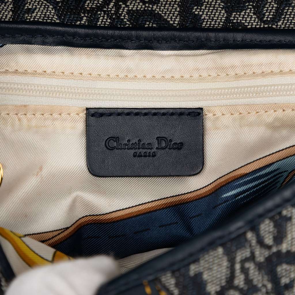 Dior Oblique Canvas Saddle Bag Blue Very good - Box View