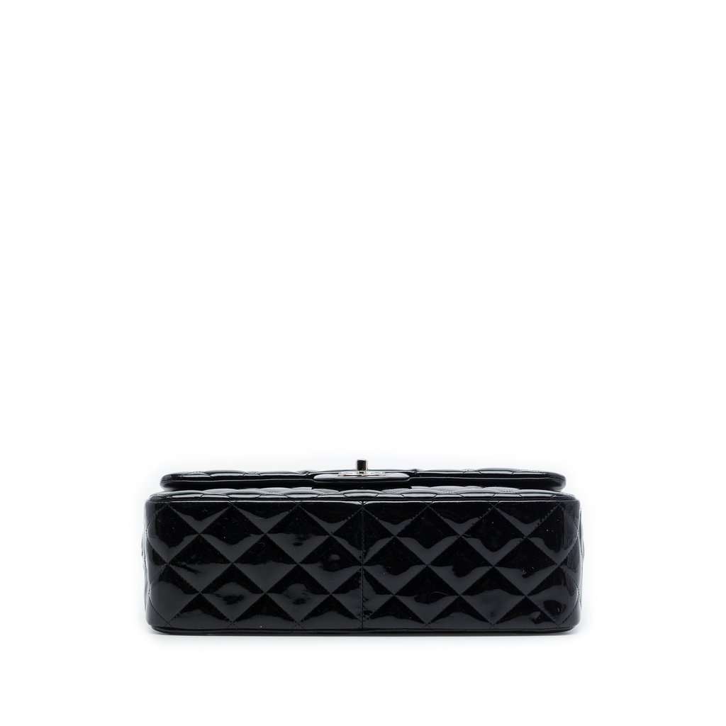 Chanel Jumbo Classic Patent Double Flap Black Leather Very good - Inside View