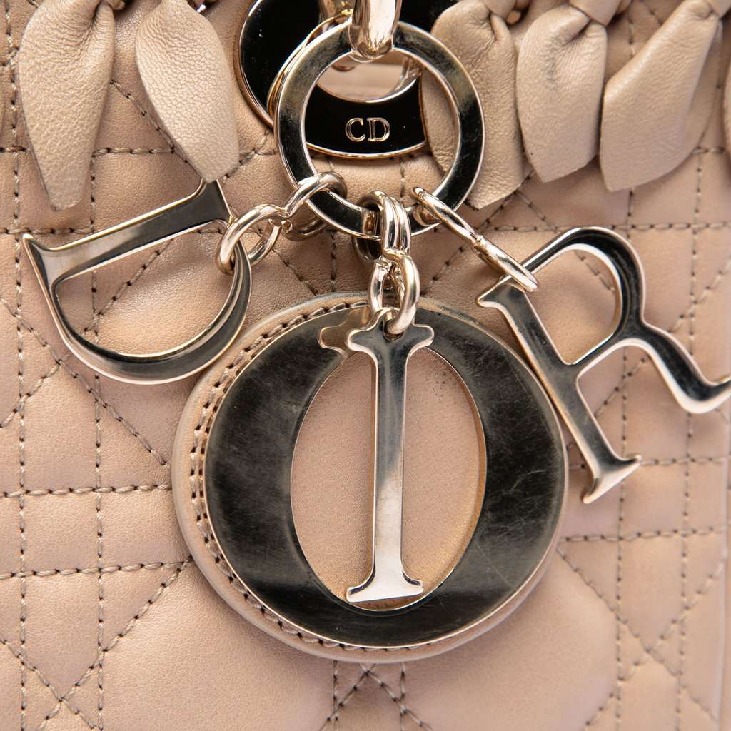Dior Medium Lambskin Cannage Bow Lady Dior Brown Leather Very good - Box View