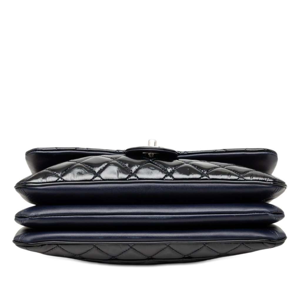 Chanel Jumbo Patent 3 Accordion Flap Blue Leather Very good condition - Inside View