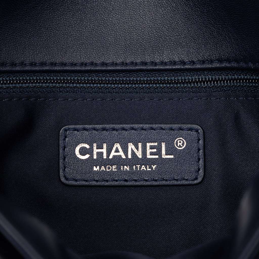Chanel Jumbo Patent 3 Accordion Flap Blue Leather Very good condition - Box View