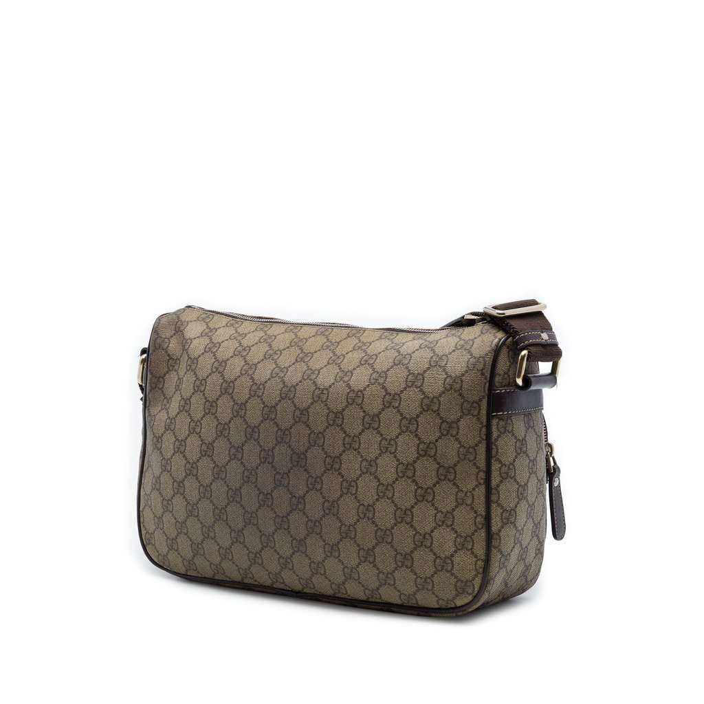 Gucci GG Supreme Double Pocket Crossbody Beige Very good - Back View