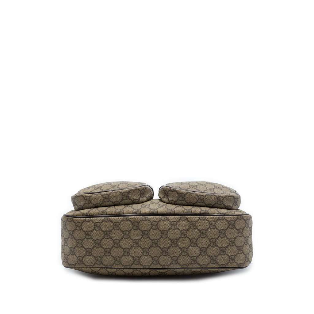 Gucci GG Supreme Double Pocket Crossbody Beige Very good - Inside View