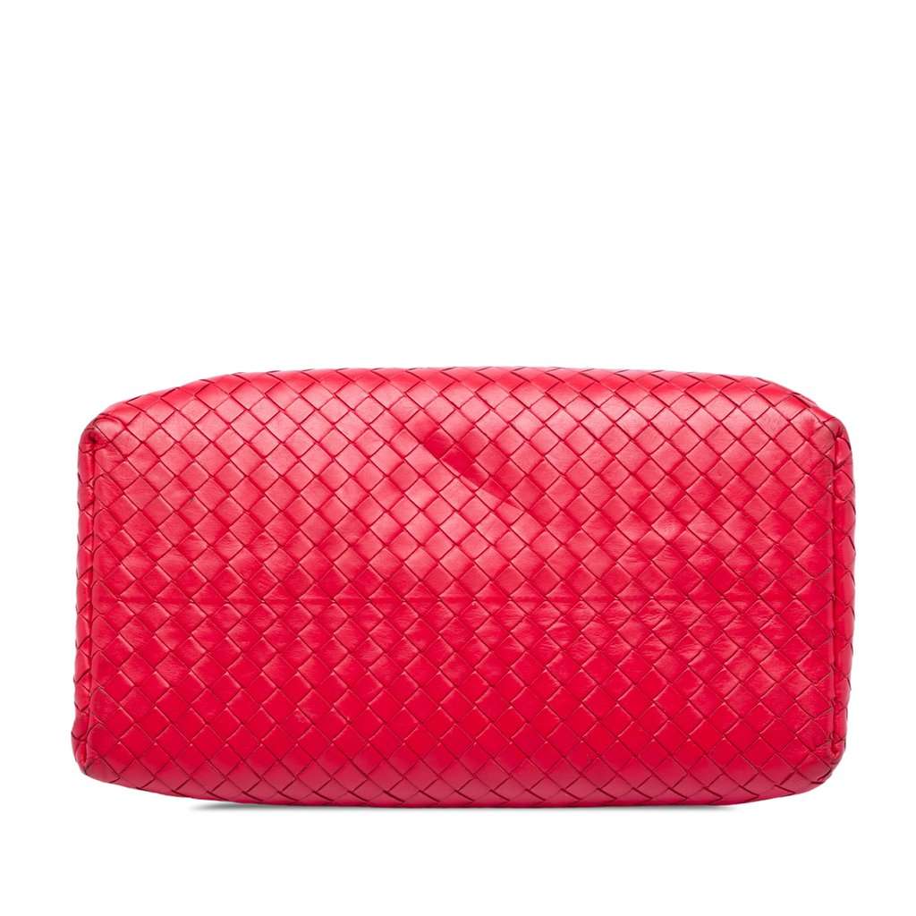 Bottega Veneta Small Nappa Intrecciato Roma Satchel Red Leather Very good - Inside View