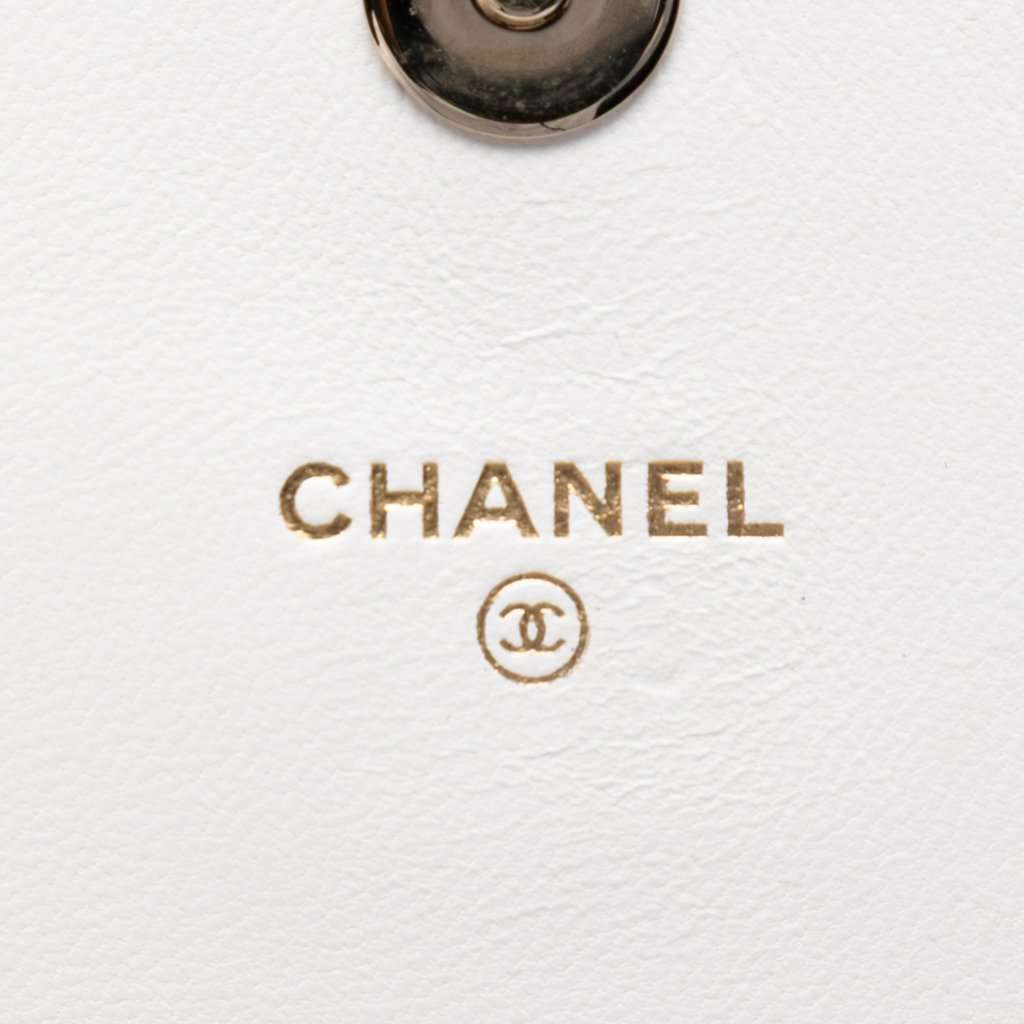 Chanel Quilted Lambskin Book Wallet On Chain Black Leather Very good condition - Box View