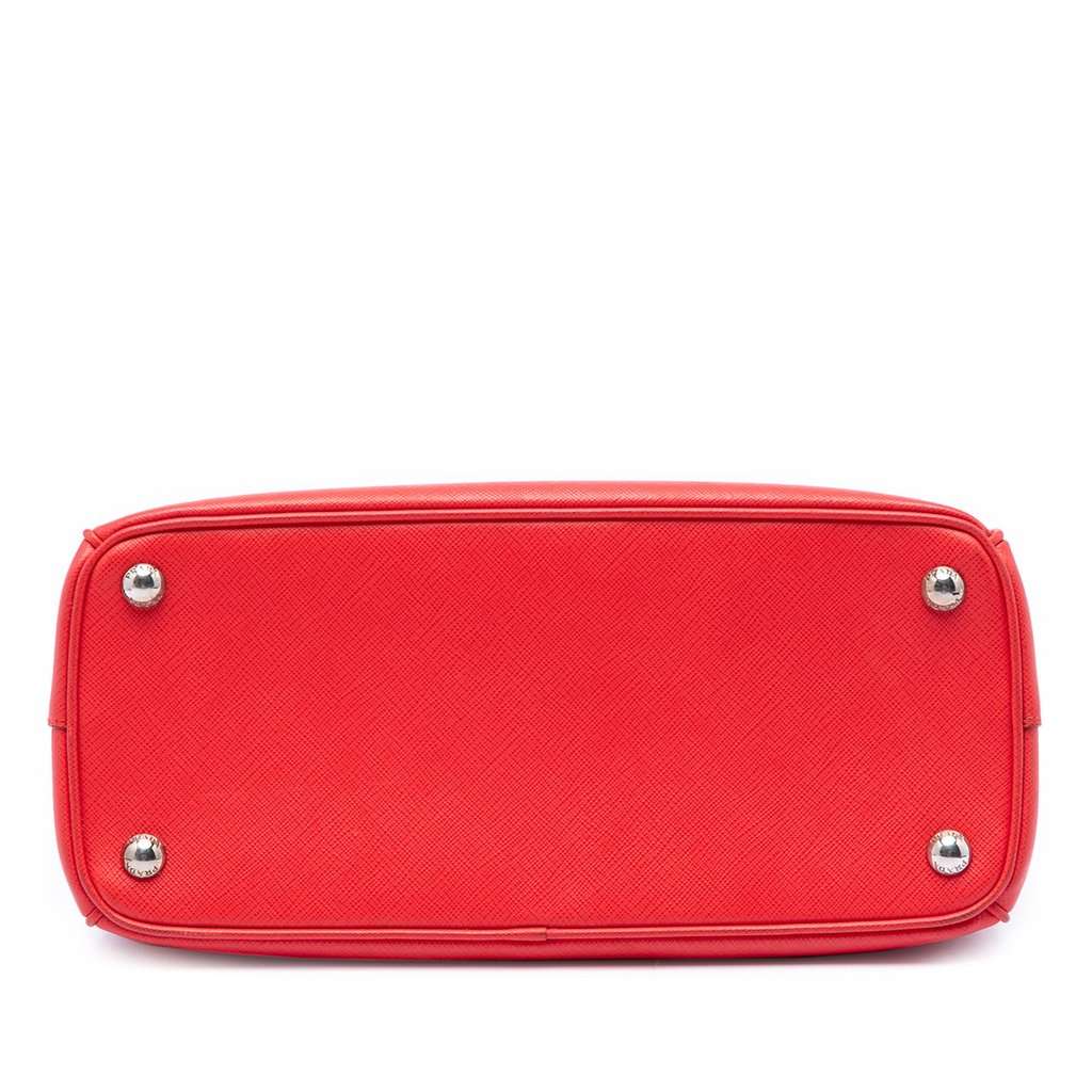 Prada Small Saffiano Lux Galleria Double Zip Satchel Red Leather Very good - Inside View
