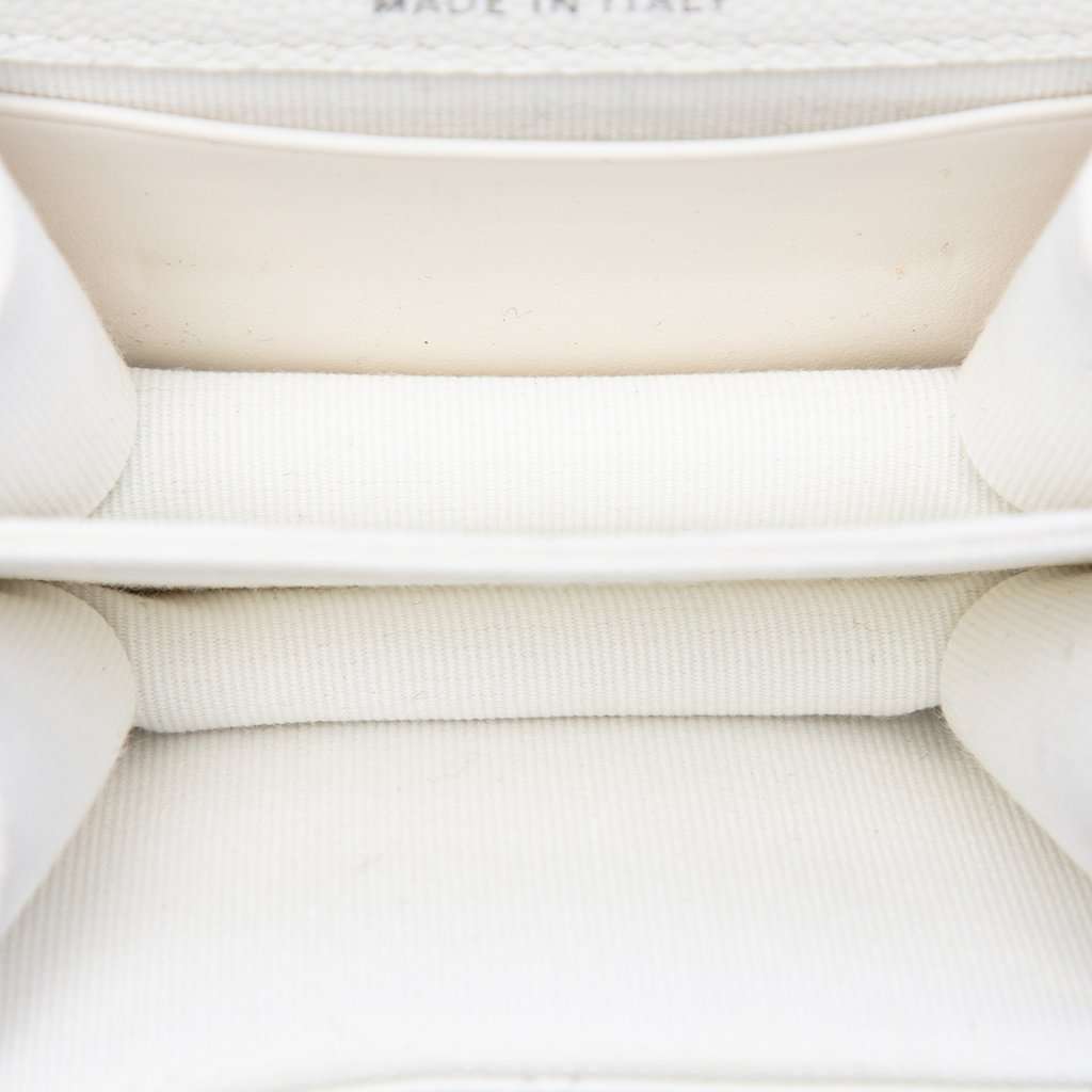 Chanel Mini Quilted Caviar Coco Enamel Strap Flap Clutch with Chain White Leather Very good condition - Model View