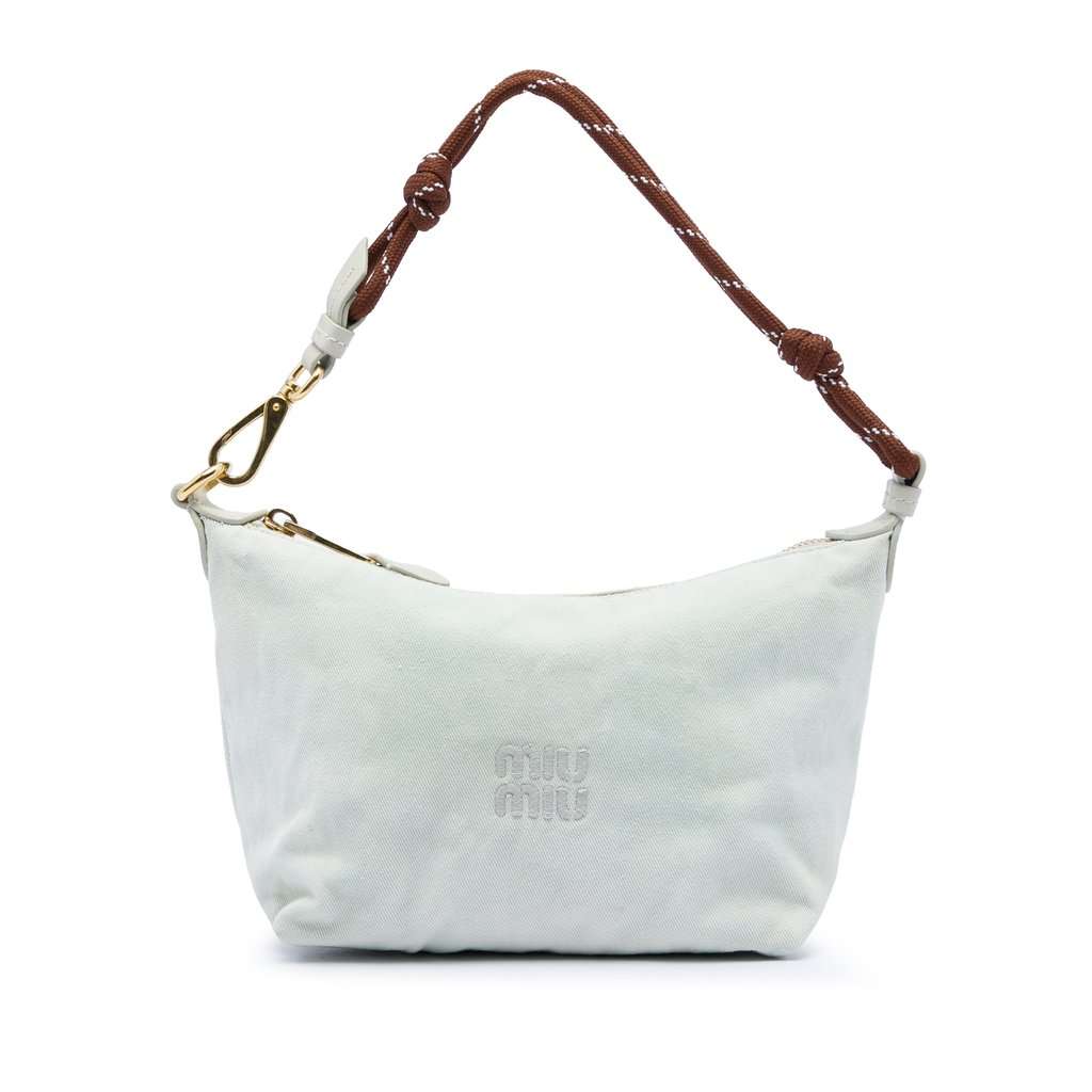 Miu Miu Cotton Gabardine Pouch White Very good - Front View