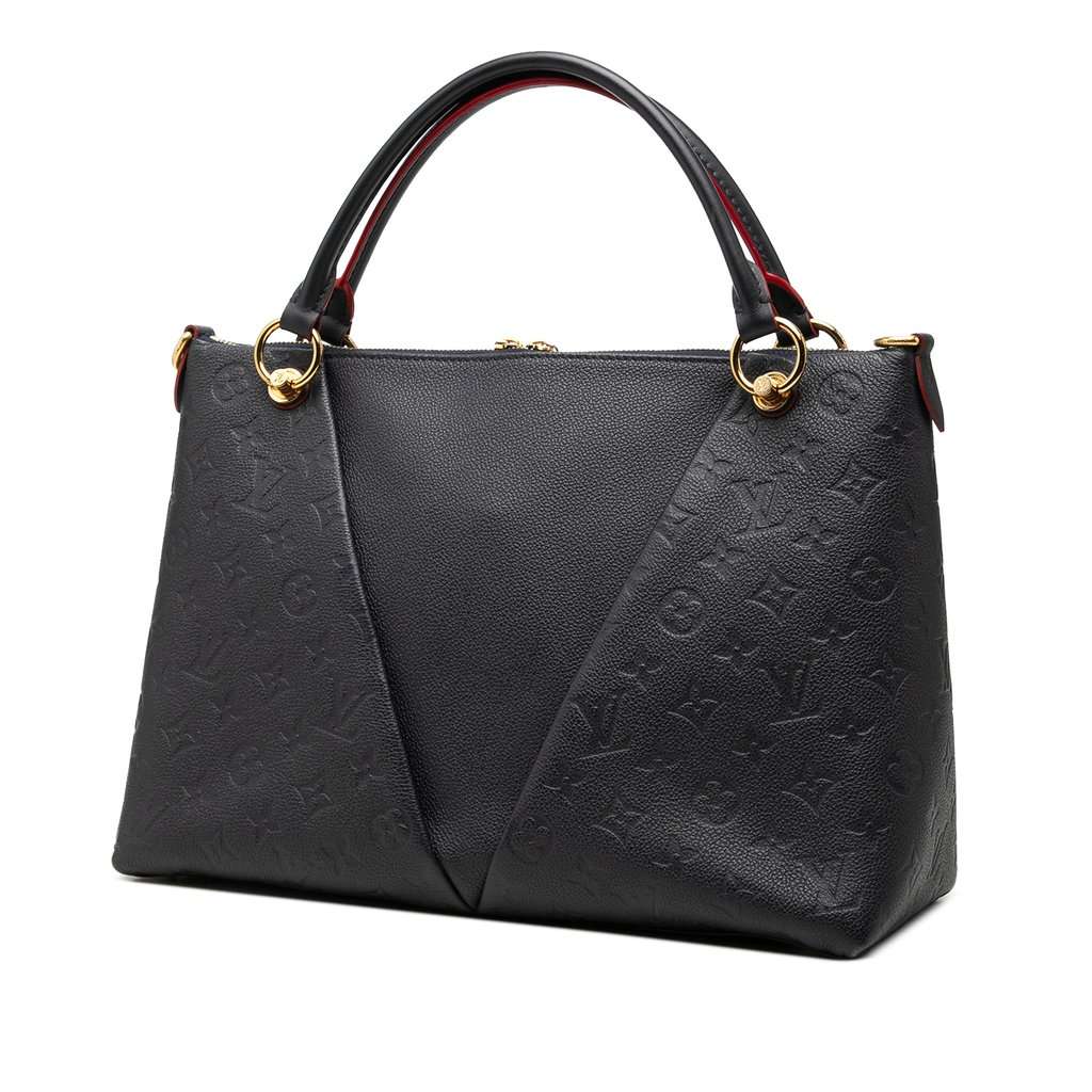 Louis Vuitton Monogram Empreinte V Satchel MM Blue Leather Very good - Back View