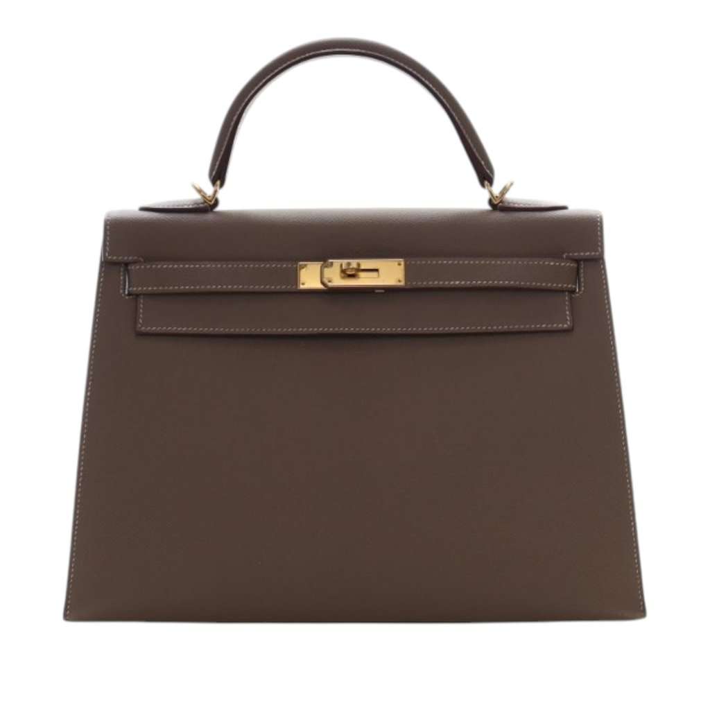 Hermès Epsom Kelly II Sellier 32 Brown Leather Very good condition - Front View