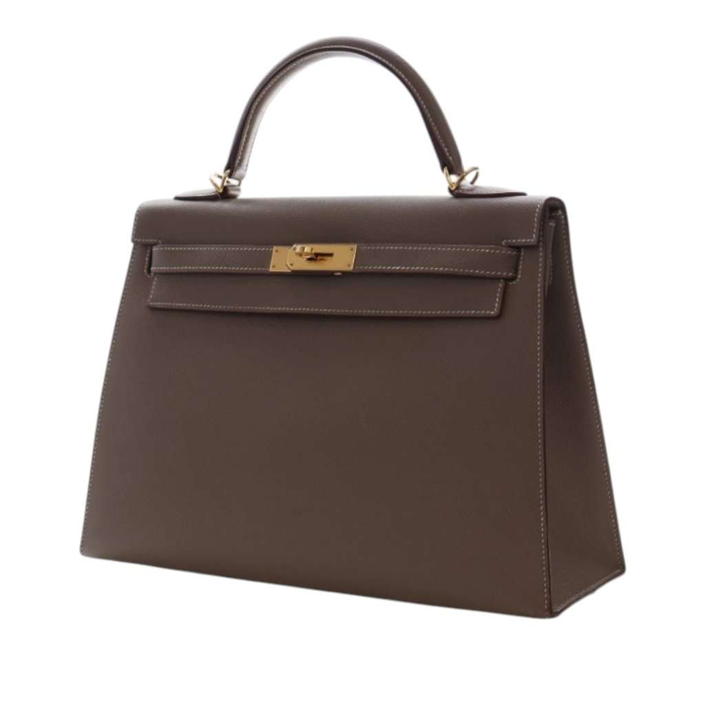 Hermès Epsom Kelly II Sellier 32 Brown Leather Very good condition - Inside View