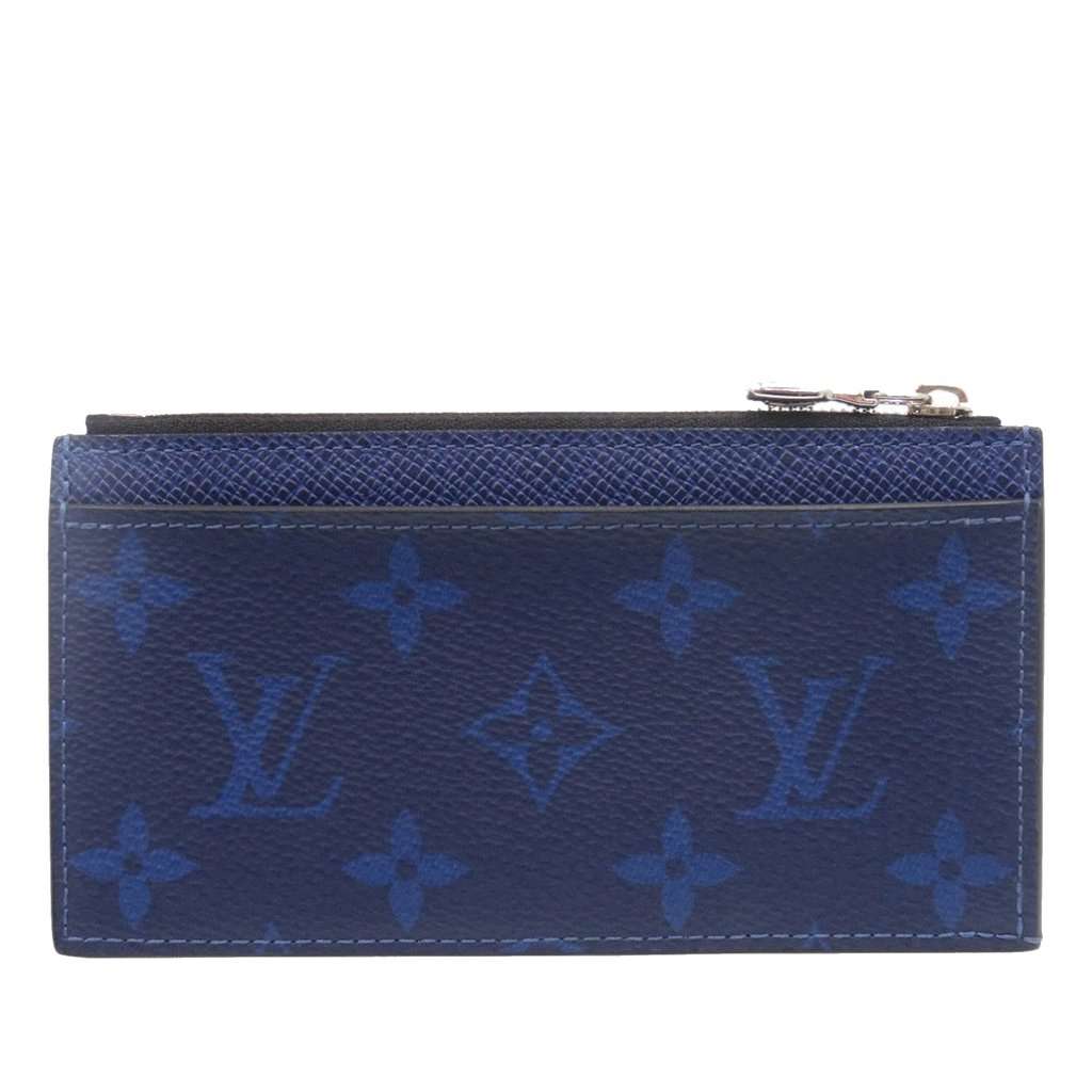 Louis Vuitton Monogram Taigarama Coin Card Holder Blue Very good condition - Back View