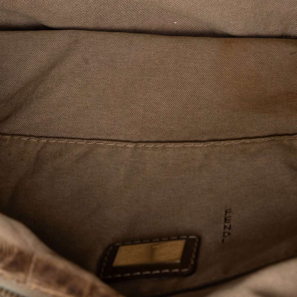 Fendi Zucchino Canvas Chef Pocket Hobo Brown Good condition - Model View