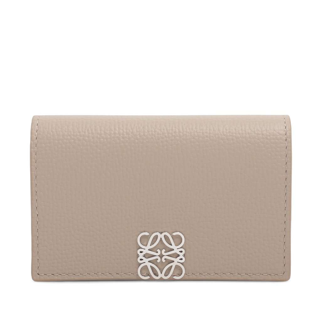 Loewe Leather Anagram Card Case Beige Leather Very good condition - Front View