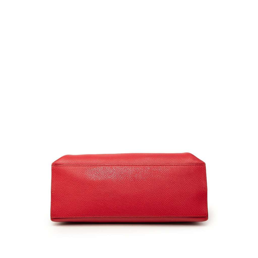 Gucci Medium Calfskin Bamboo Daily Satchel Red Leather Very good - Inside View