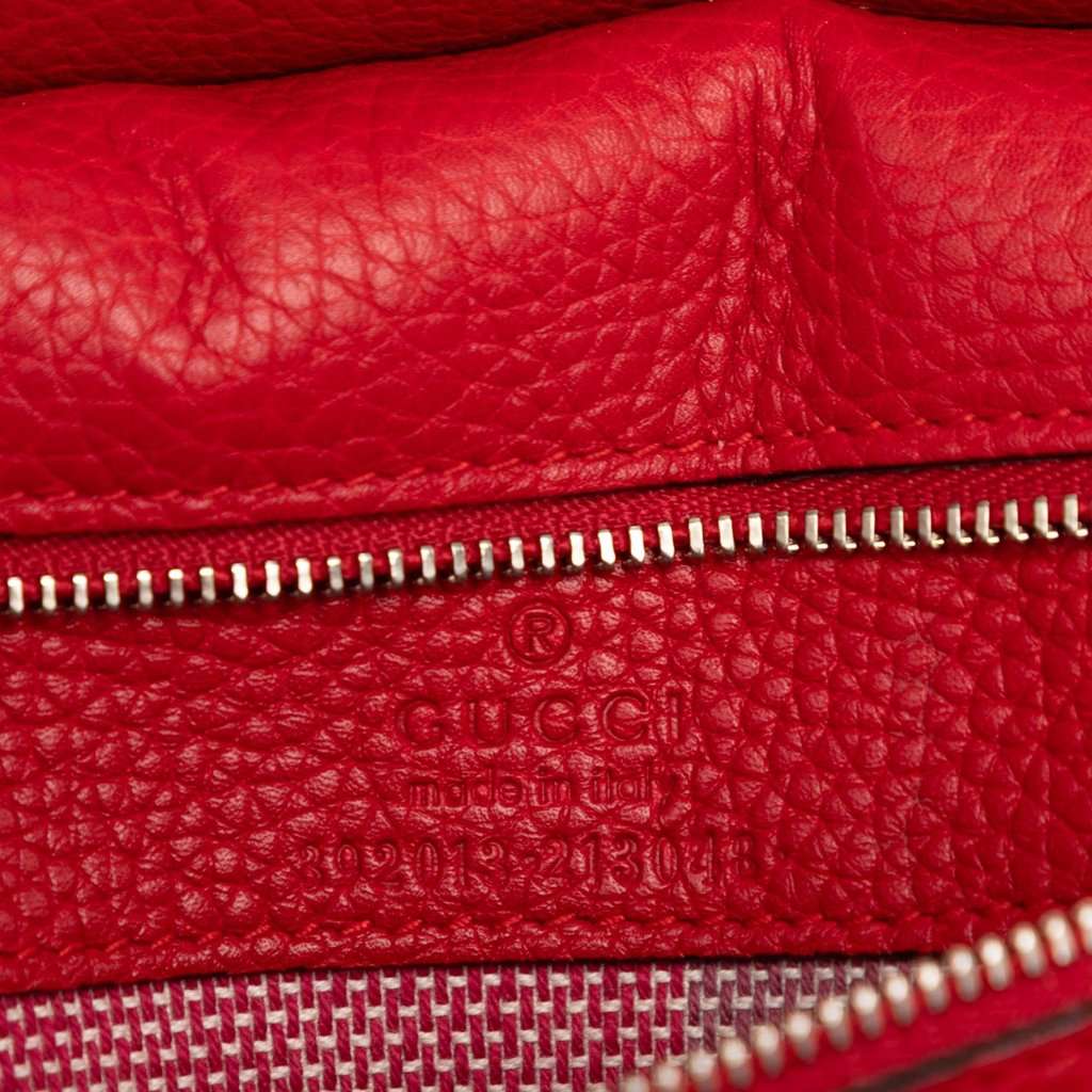 Gucci Medium Calfskin Bamboo Daily Satchel Red Leather Very good - Box View