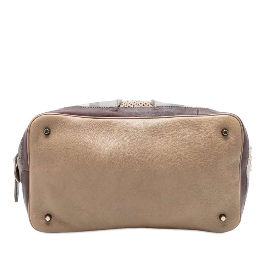 Burberry Smoke Check Coated Canvas Gilmoure Satchel Grey Very good condition - Inside View