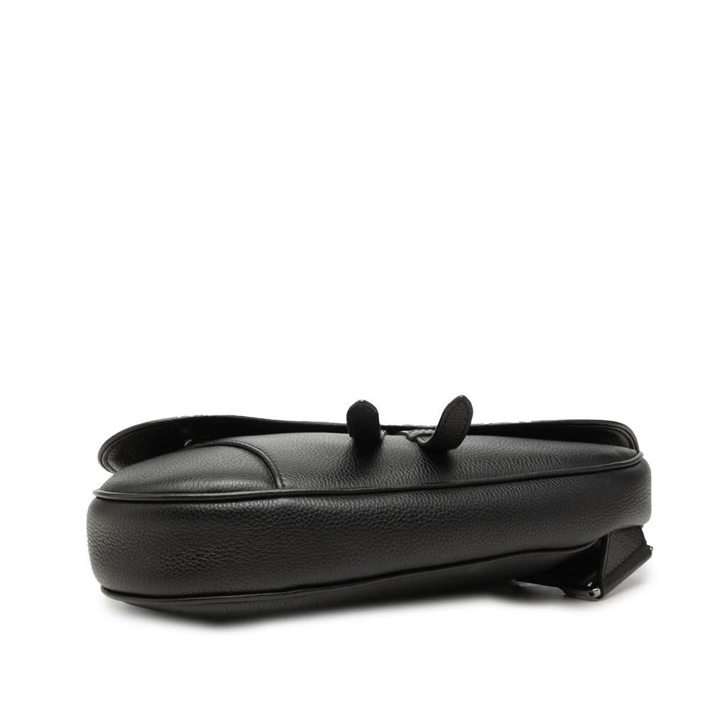 Dior Shawn Stussy Grained Calfskin Saddle Bag Black Leather Very good - Inside View