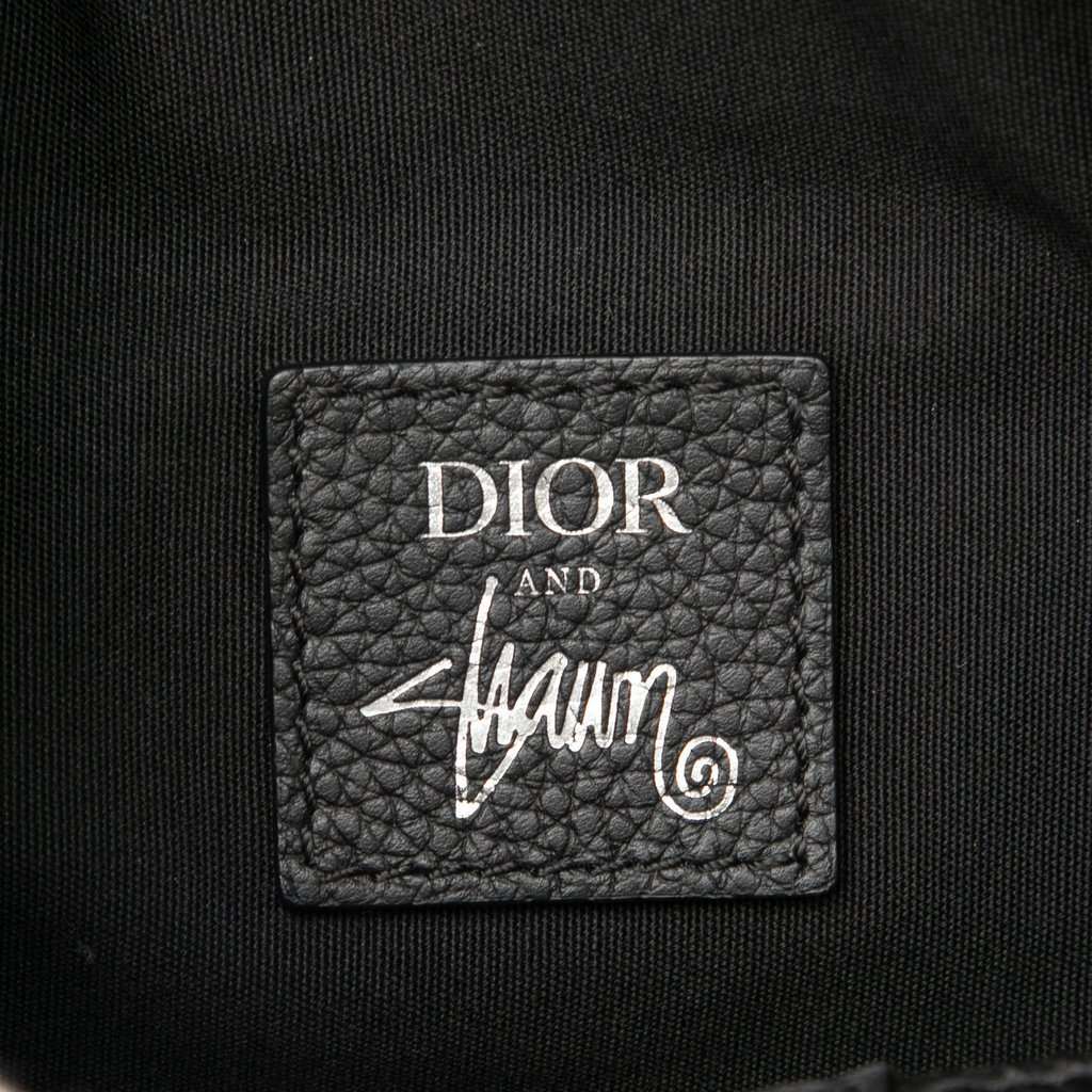 Dior Shawn Stussy Grained Calfskin Saddle Bag Black Leather Very good - Box View