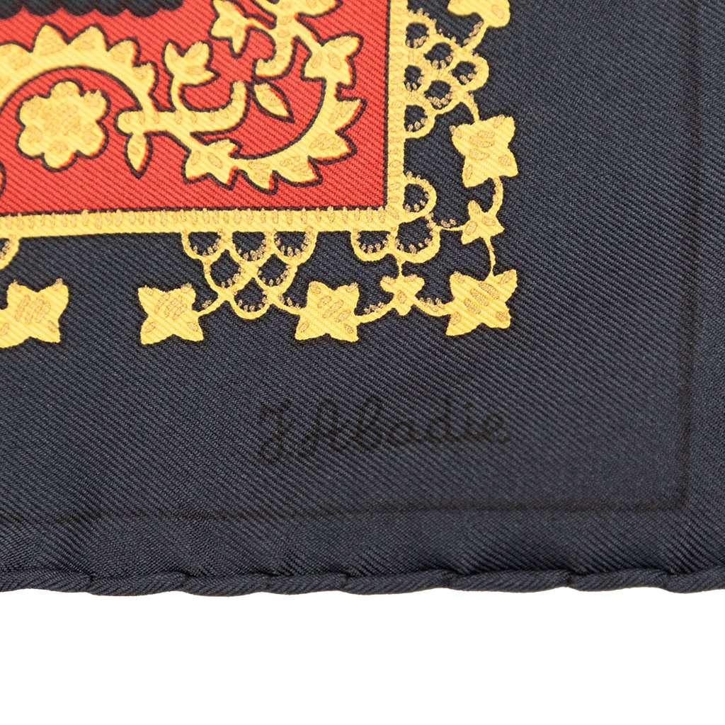 Hermès Brins d Or Silk Scarf 90 Black Very good condition - Inside View