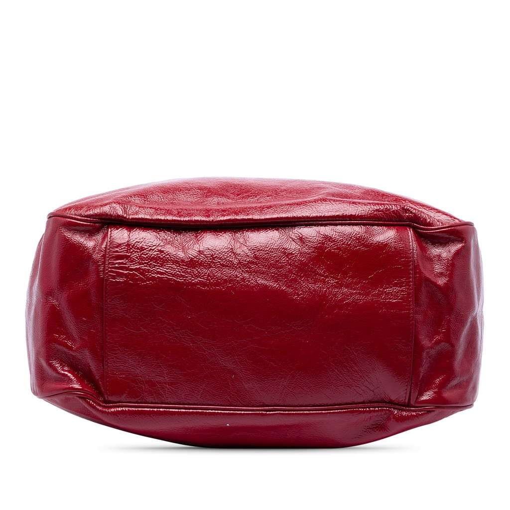 Saint Laurent Crinkled Patent Roady Hobo Red Leather Very good condition - Inside View