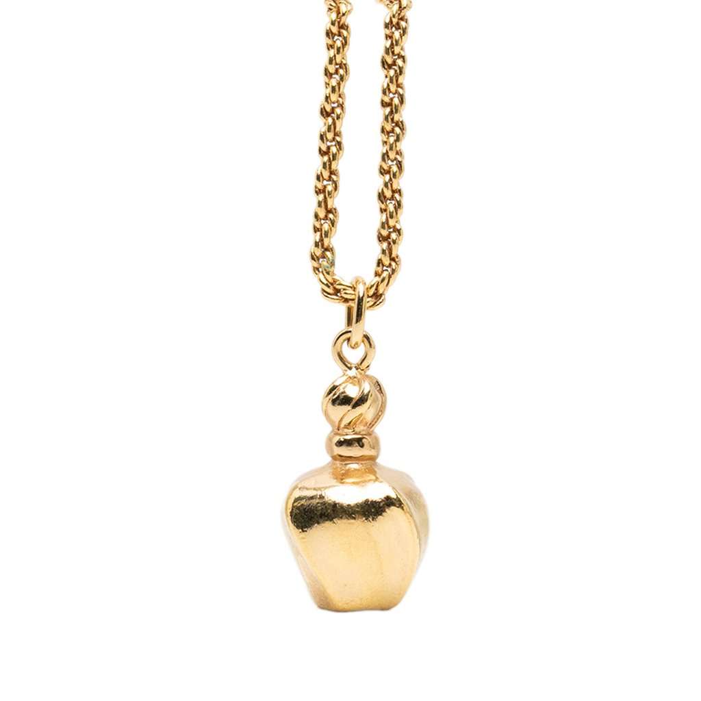Dior Gold Plated Perfume Bottle Pendant Necklace Gold Metal Very good - Inside View