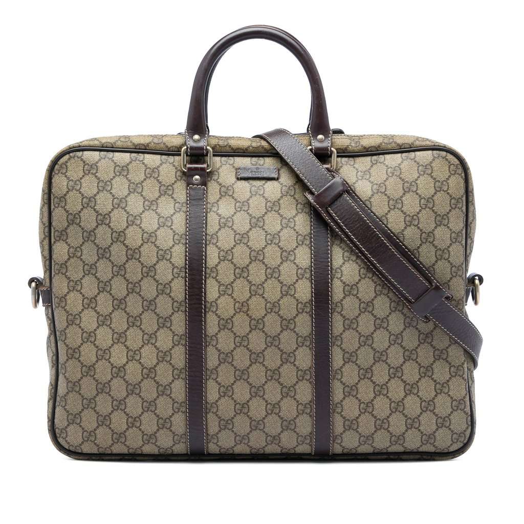 Gucci GG Supreme Business Bag Beige Very good - Front View