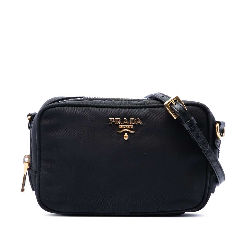 Prada Mini Tessuto Camera Bag Black Very good condition - Front View