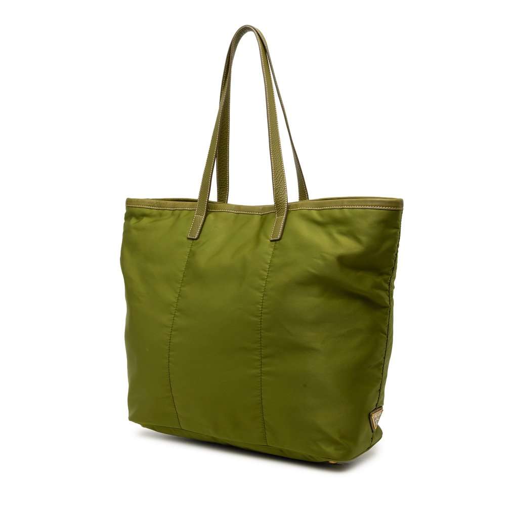 Prada Tessuto Canapa Logo Tote Green Very good condition - Back View