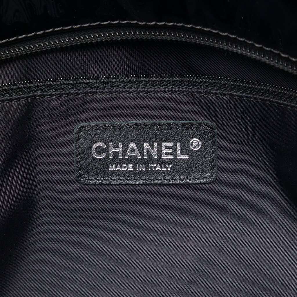 Chanel Large Quilted Patent Paris Biarritz Tote Black Leather Very good - Box View