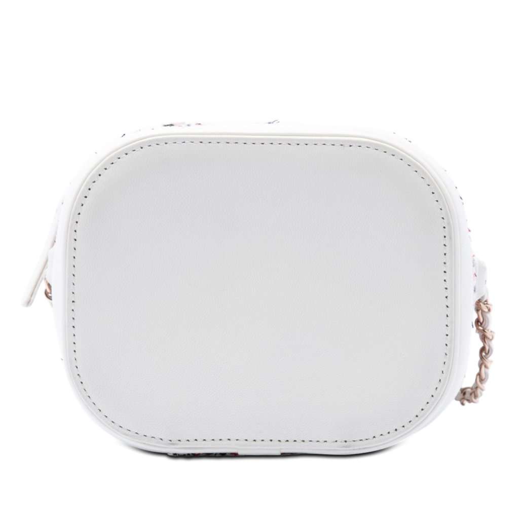 Chanel Tweed and Lambskin Vanity Cosmetic Case White Very good condition - Inside View