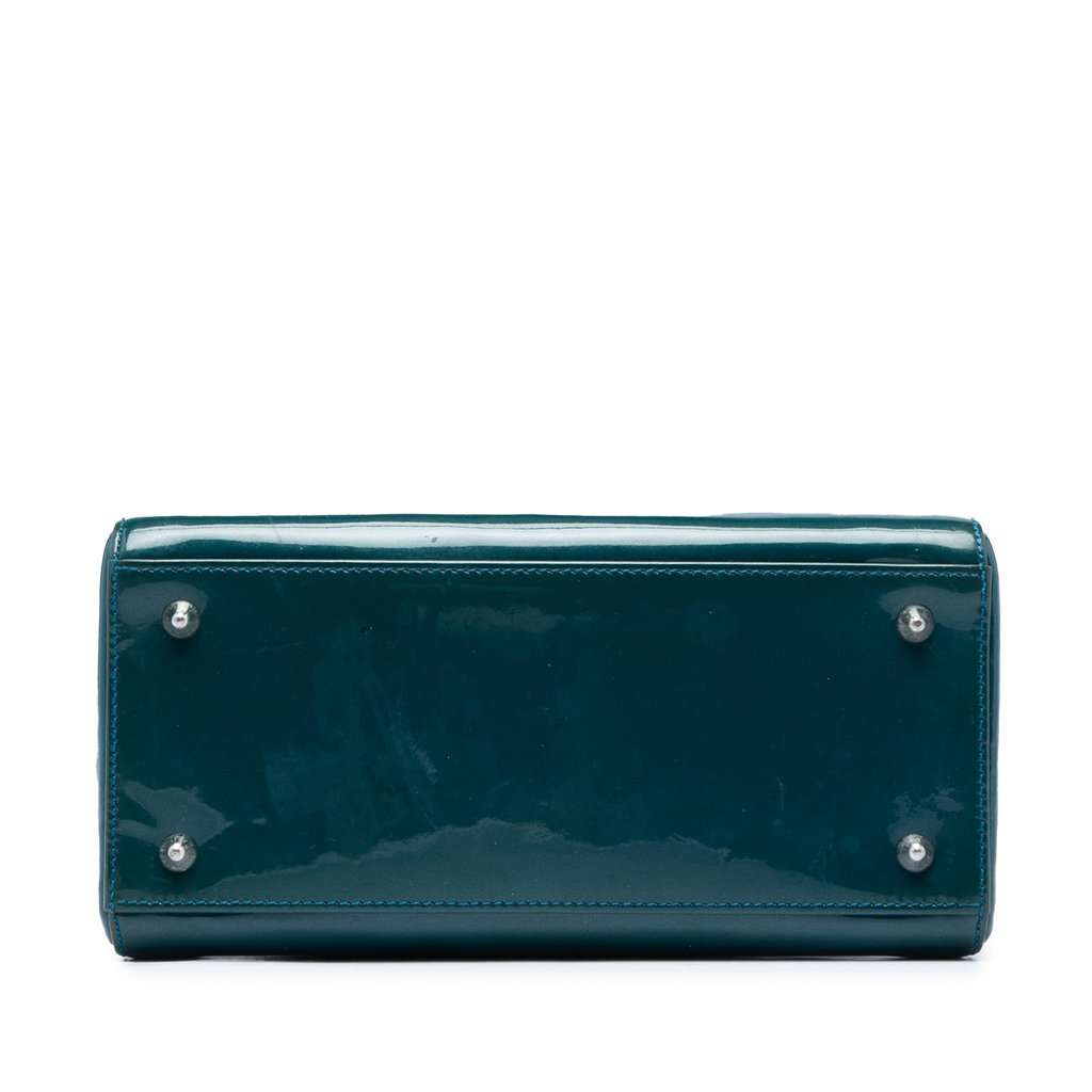 Dior Medium Patent Lady Dior Blue Leather Very good condition - Inside View