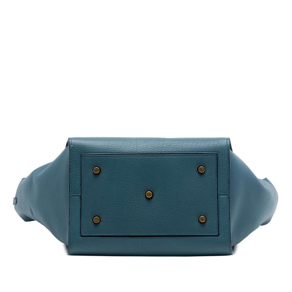 Celine Small Grained Calfskin Tie Knot Tote Blue Leather Very good - Inside View