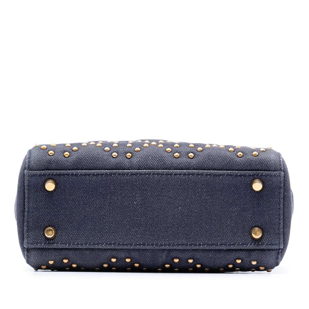 Dior Mini Denim Cannage Studded Supple Lady Dior Blue Very good condition - Inside View