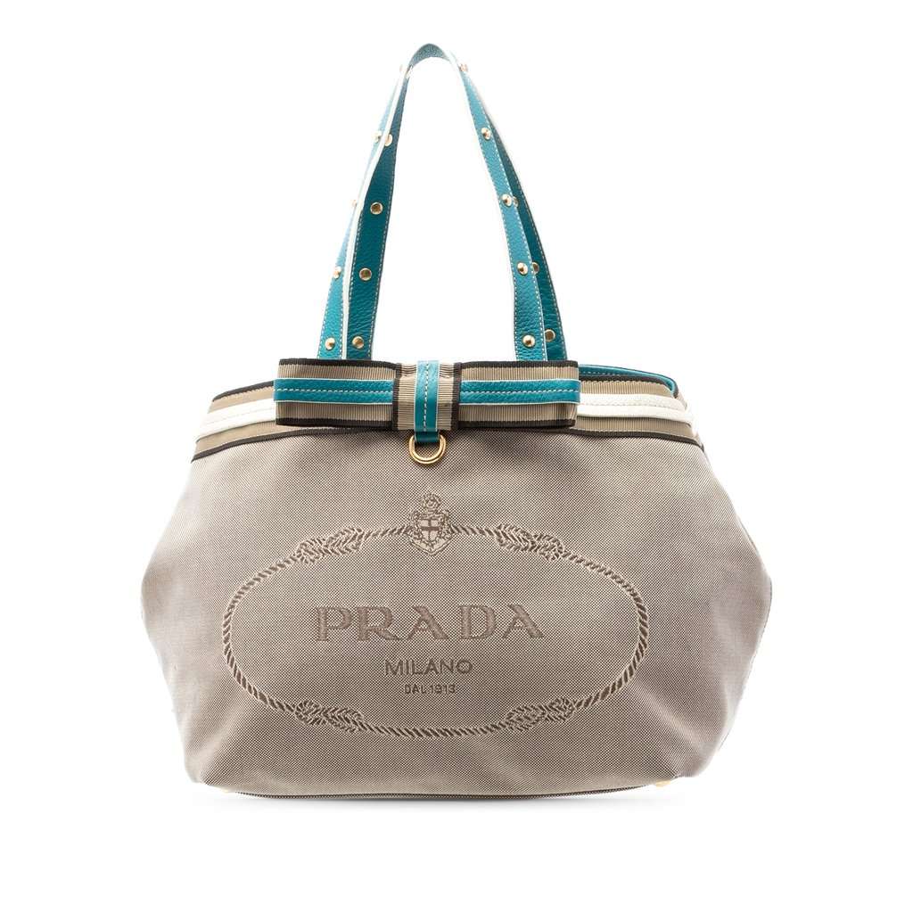 Prada Canvas Canapa Logo Tote Brown Very good - Front View