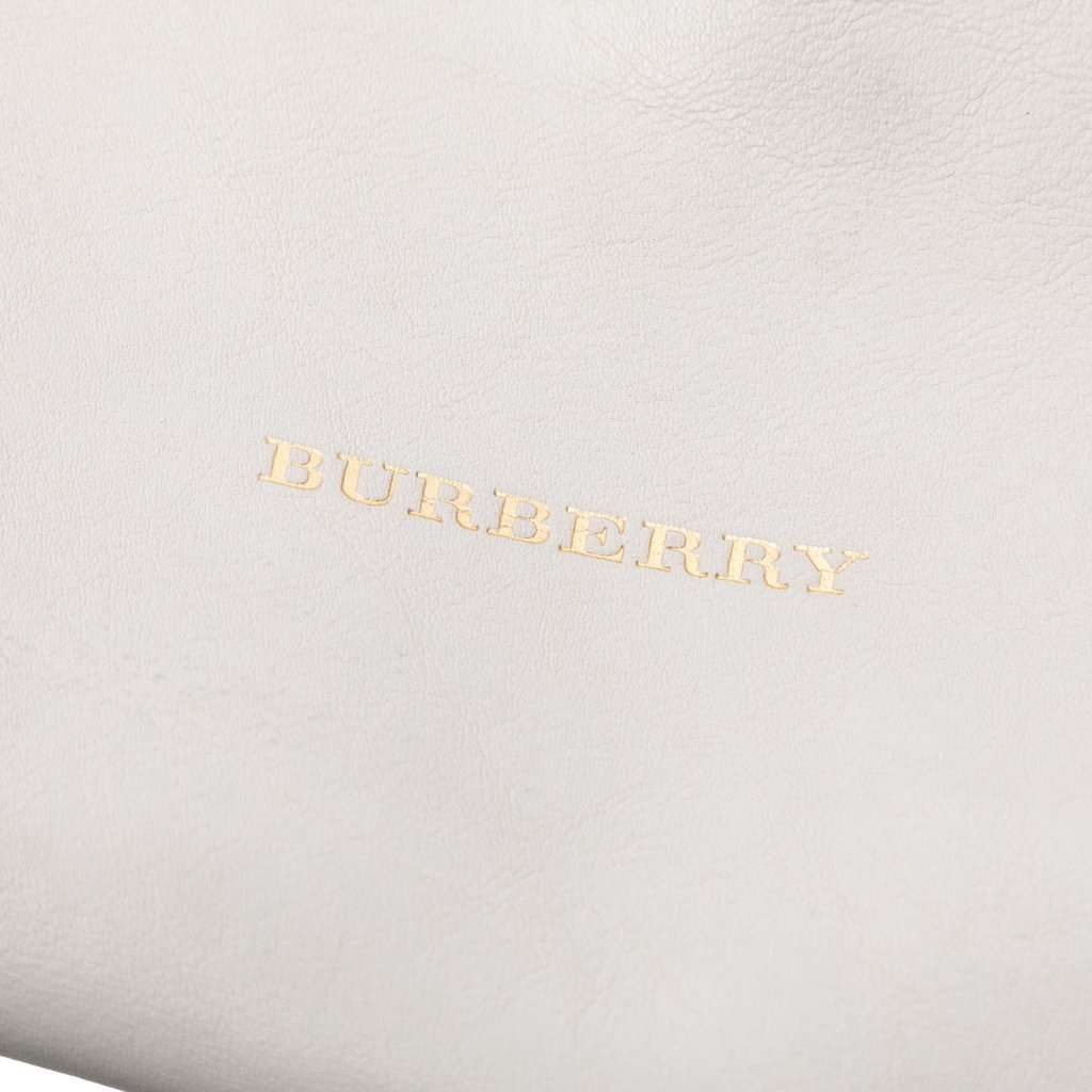 Burberry Medium Leather and House Check Banner Satchel White Leather Very good condition - Box View
