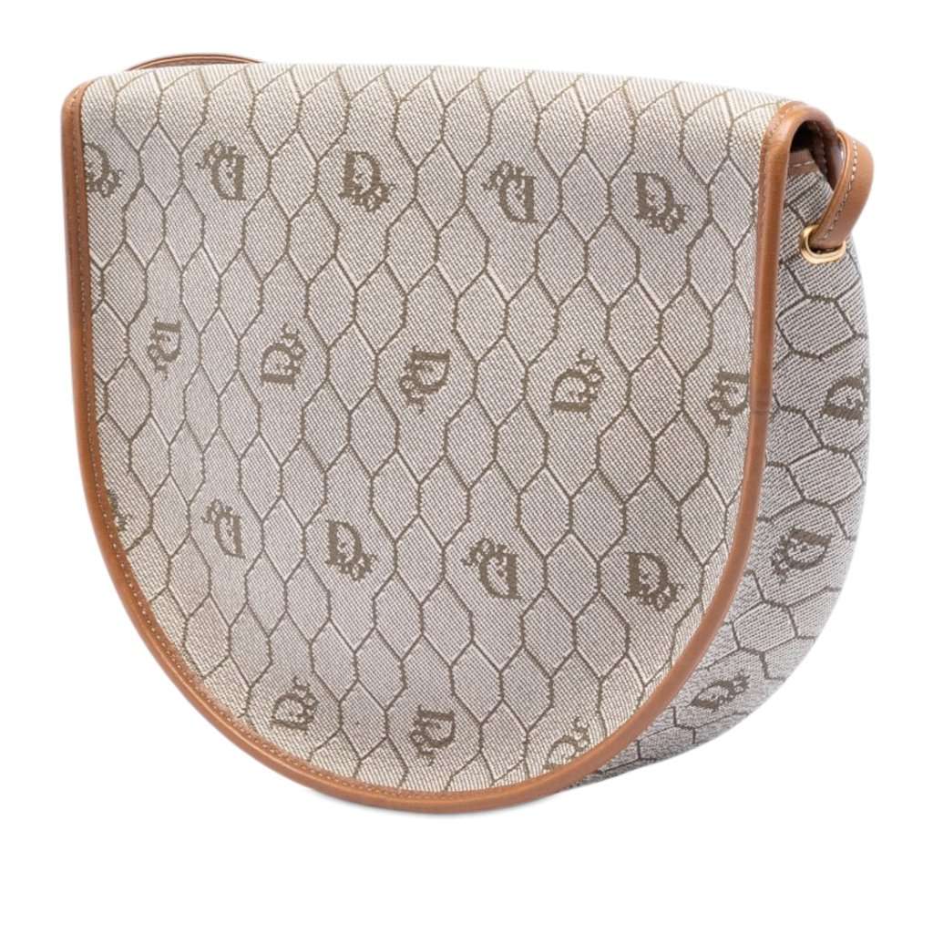 Dior Honeycomb Coated Canvas Crossbody Beige Very good - Back View