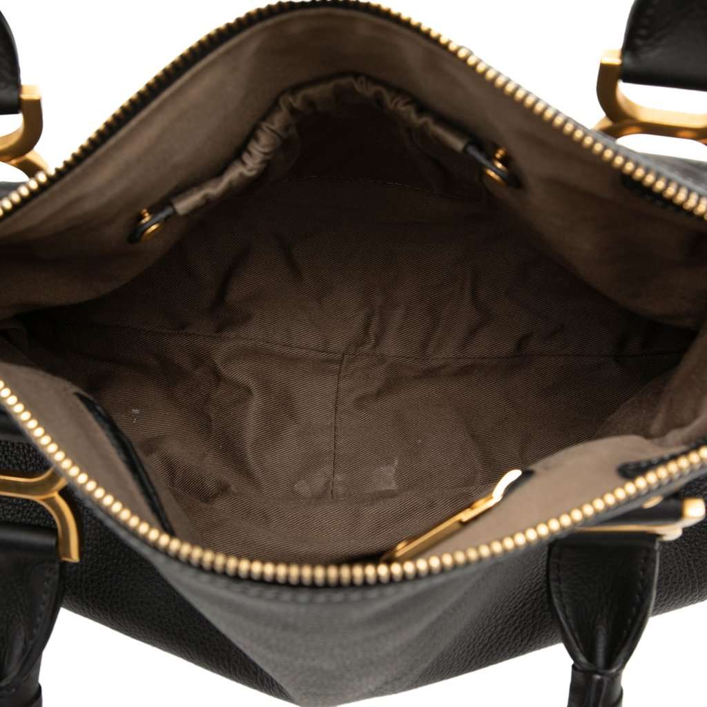 Chloé Medium Grained Leather Marcie Satchel Black Leather Very good - Model View