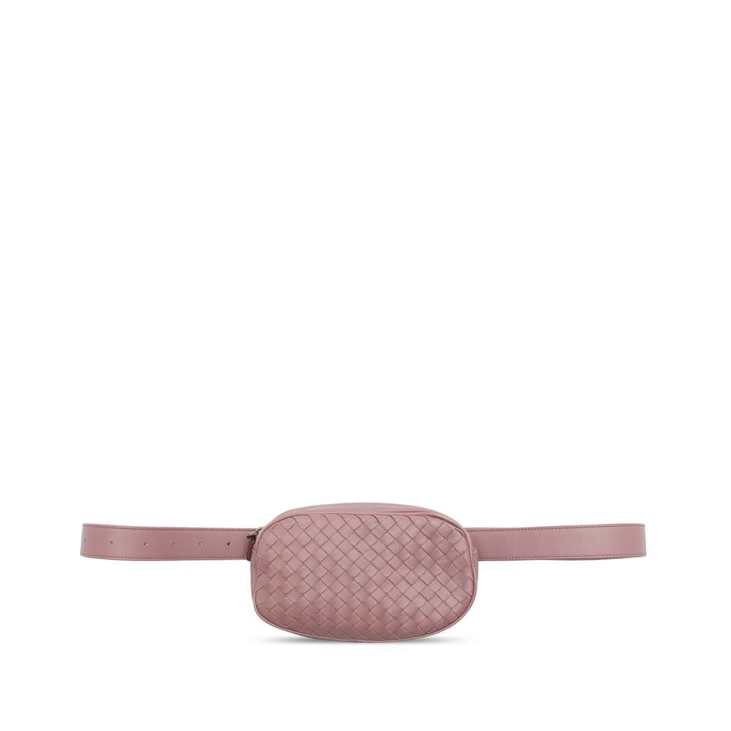 Bottega Veneta Nappa Intrecciato Belt Bag Pink Leather Very good - Front View