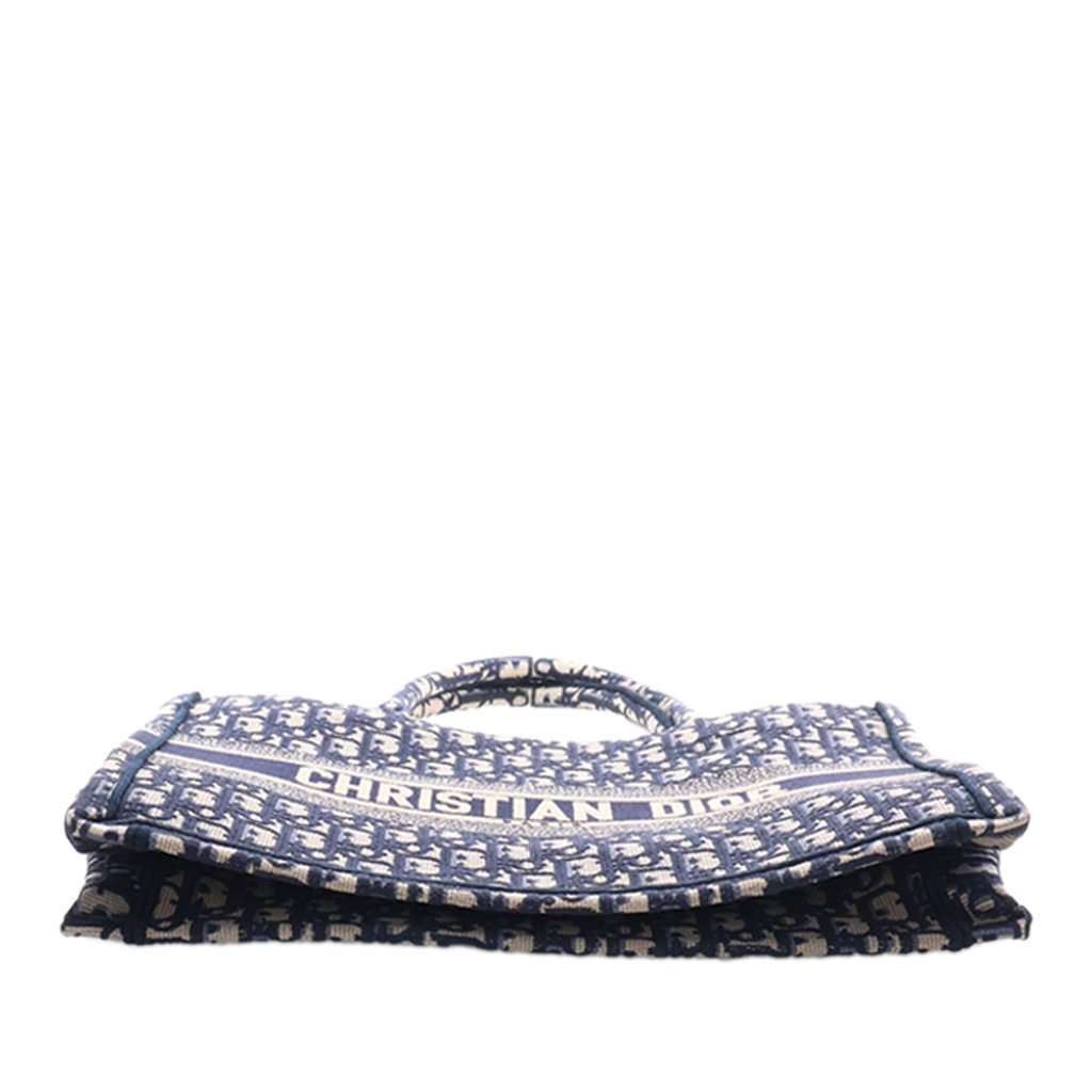 Dior Medium Oblique Embroidered Canvas Book Tote Blue Never worn - Box View