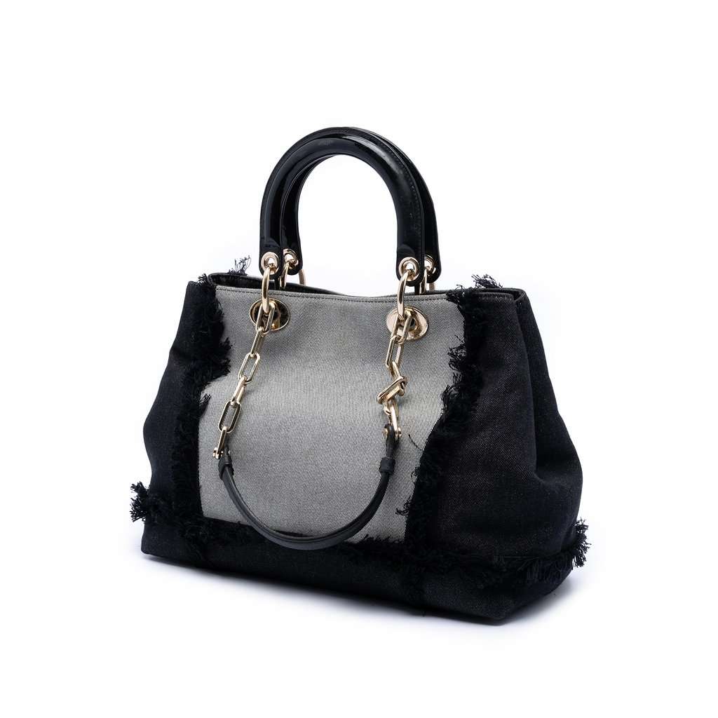 Dior Denim Patch D Light Satchel Black Very good condition - Back View