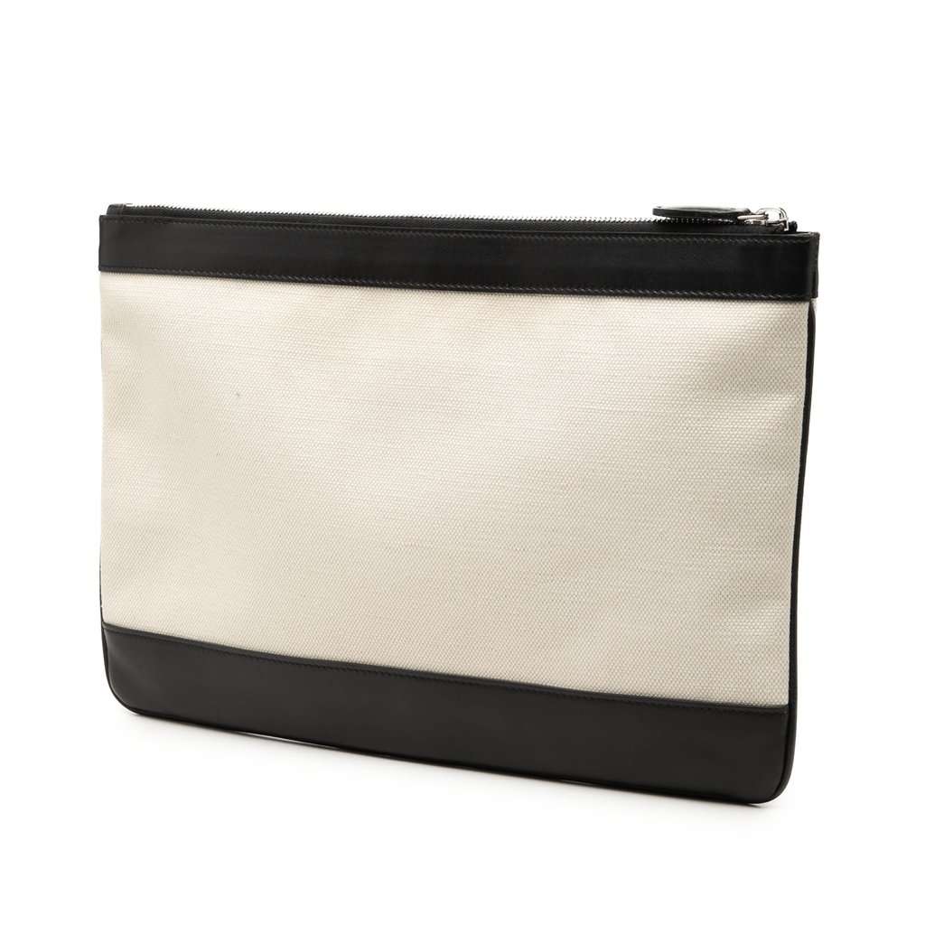 Balenciaga Canvas Navy Clip Clutch M Brown Very good condition - Back View