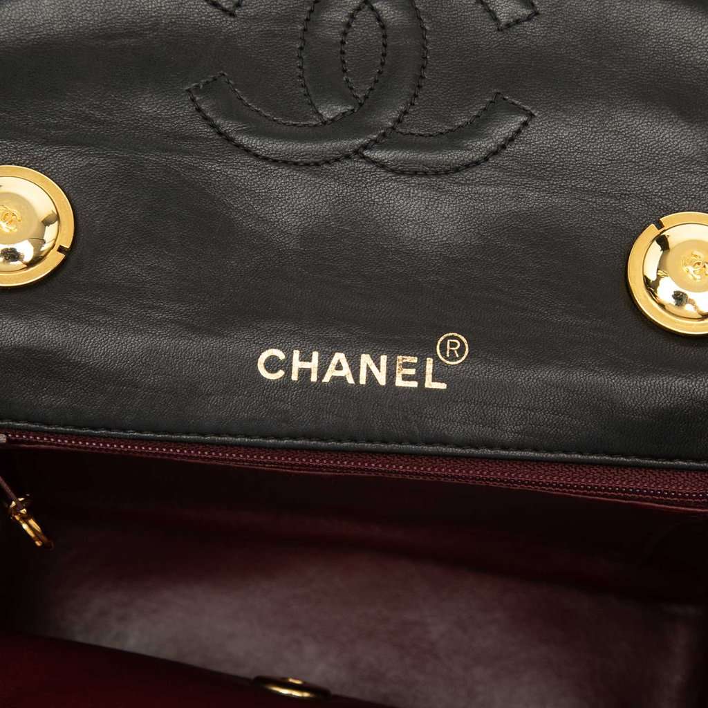 Chanel Small Lambskin Kelly Top Handle Bag Black Leather Very good condition - Box View