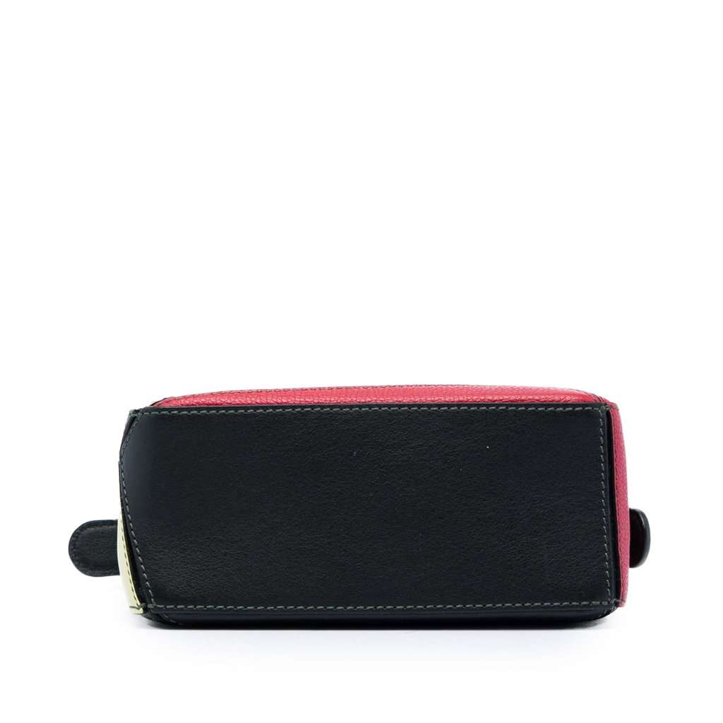 LOEWE Paulas Ibiza Mini Calfskin Watermelon Puzzle Satchel Red Leather Very good - Inside View